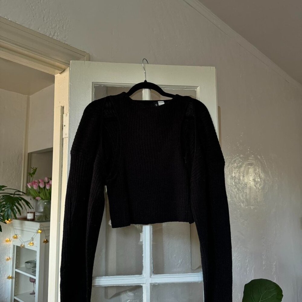 Black knit tank with matching bolero